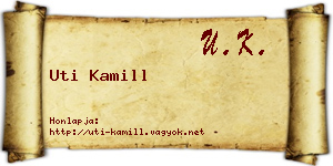Uti Kamill névjegykártya